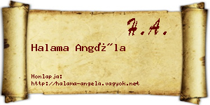 Halama Angéla névjegykártya